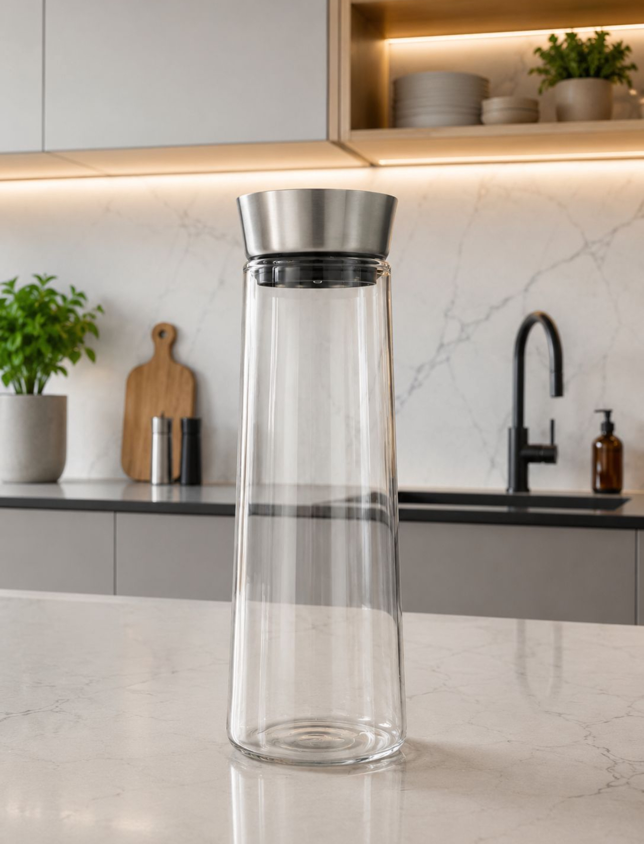 JARRA DE VIDRIO BOROSILICATO 1.6L CON TAPA DE ACERO INOXIDABLE - 2