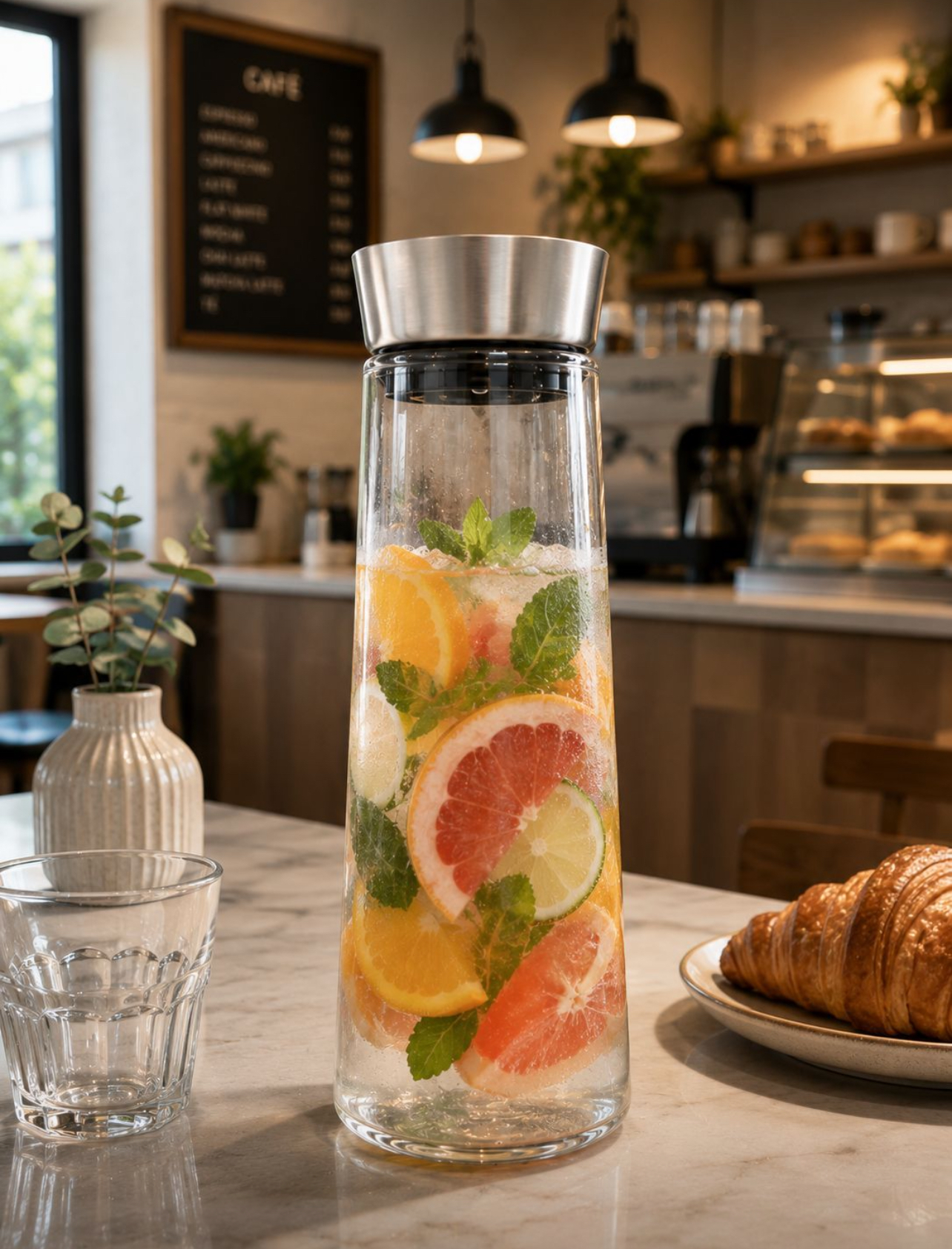 JARRA DE VIDRIO BOROSILICATO 1.6L CON TAPA DE ACERO INOXIDABLE - 4