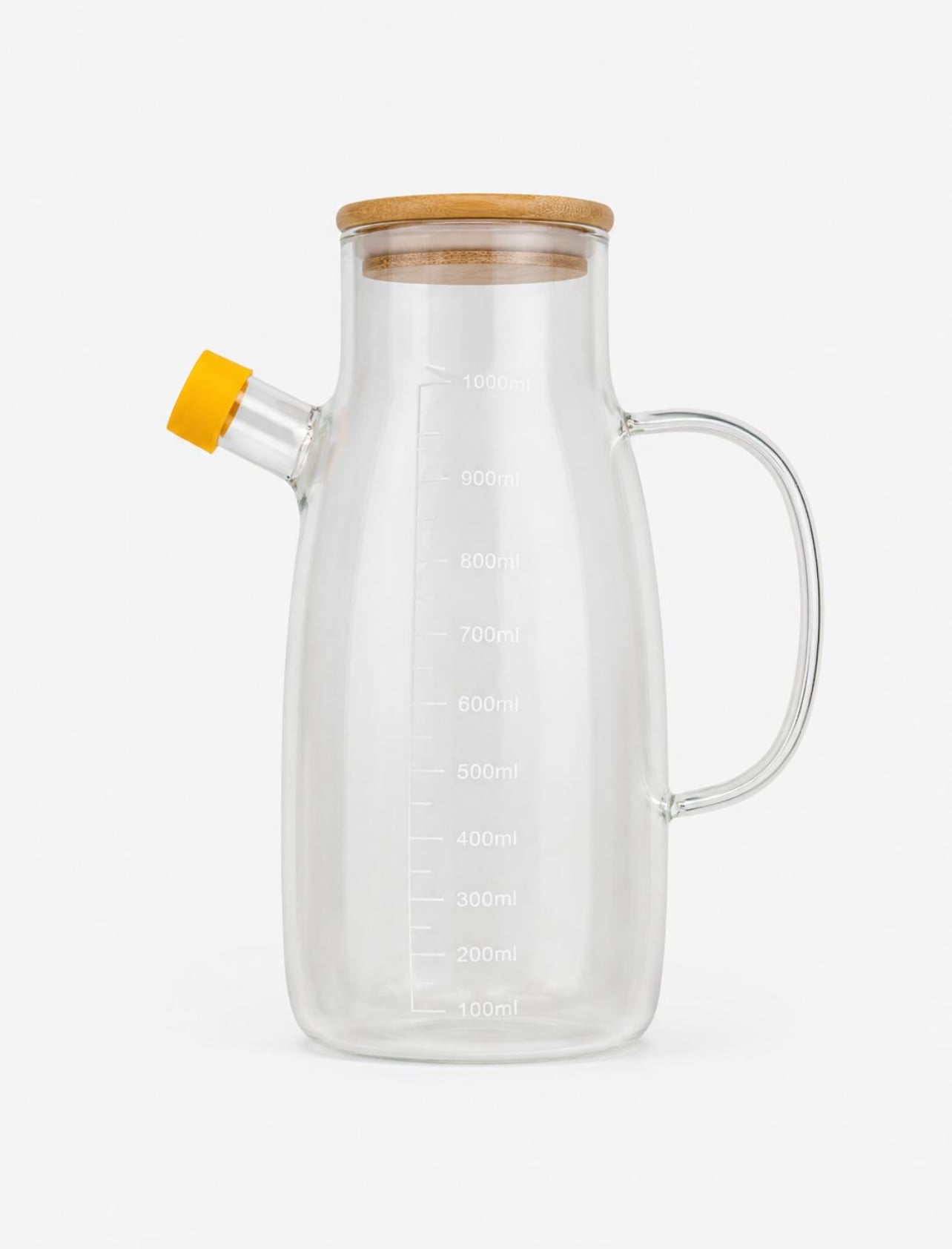 ACEITERA DE VIDRIO BOROSILICATO 1L CON TAPA DE BAMBÚ - 7
