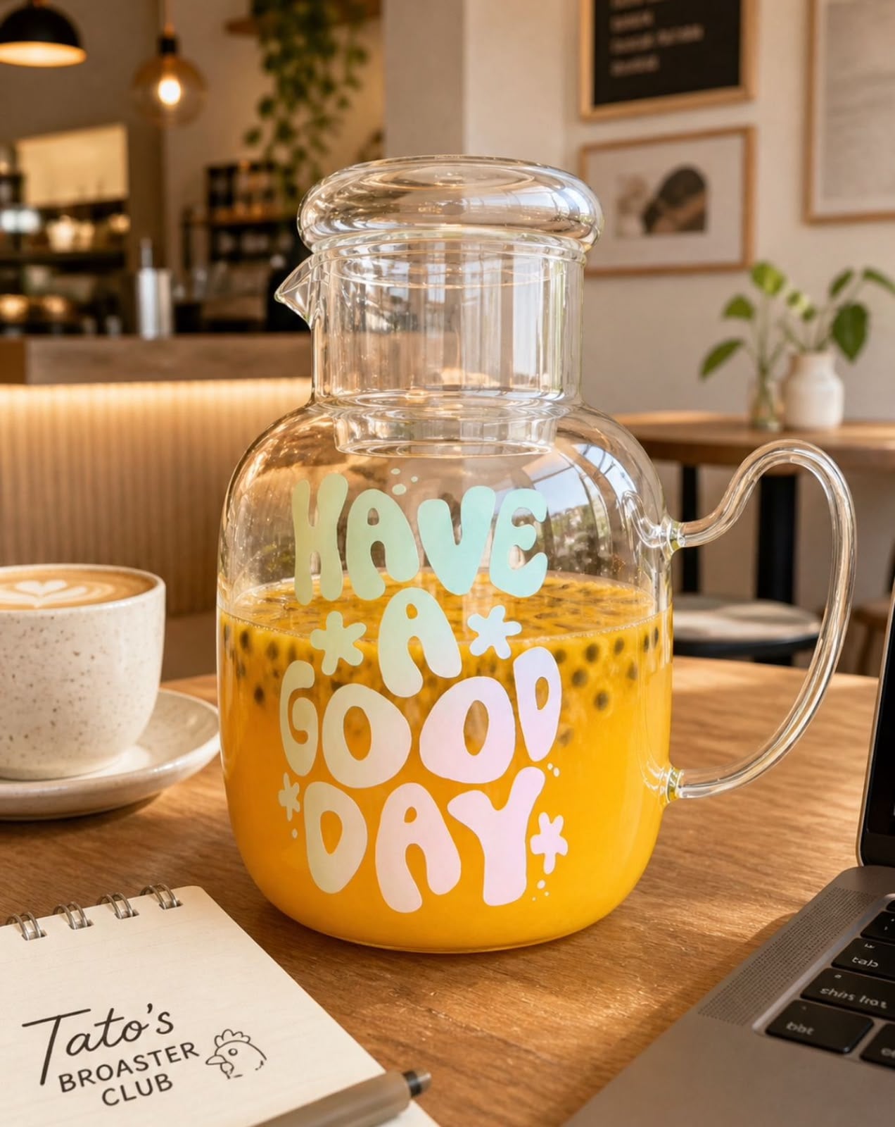 JARRA HAVE A GOOD DAY 1.3L PARA BEBIDAS FRIAS Y CALIENTES - 1