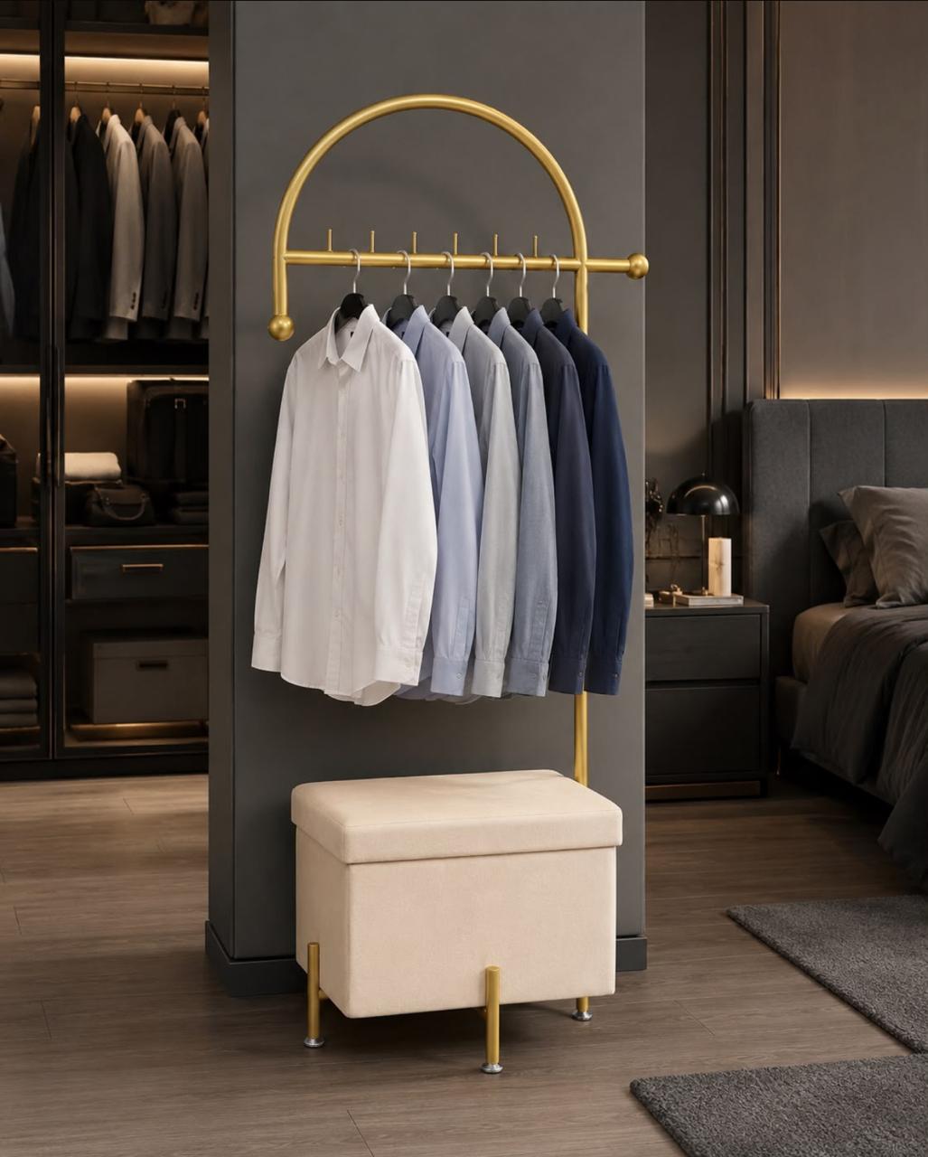 PERCHERO GLAM CON ASIENTO BAÚL INTERNO - 3