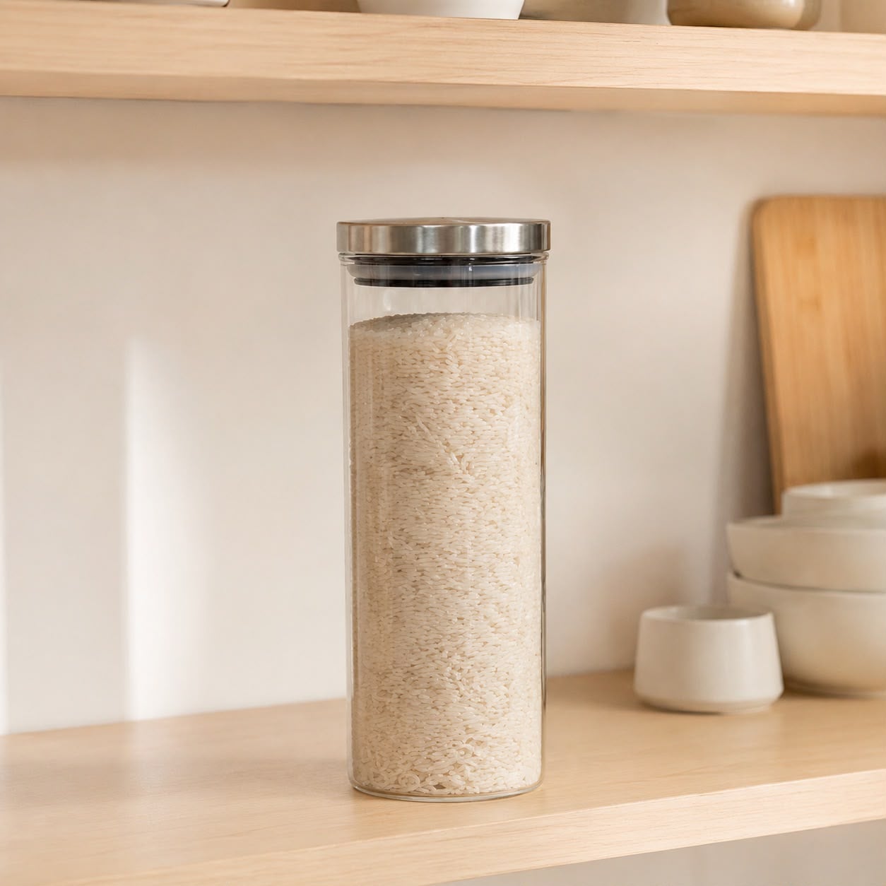 FRASCO HERMÉTICO DE VIDRIO BOROSILICATO 1000 ML CON TAPA DE ACERO INOXIDABLE - 2