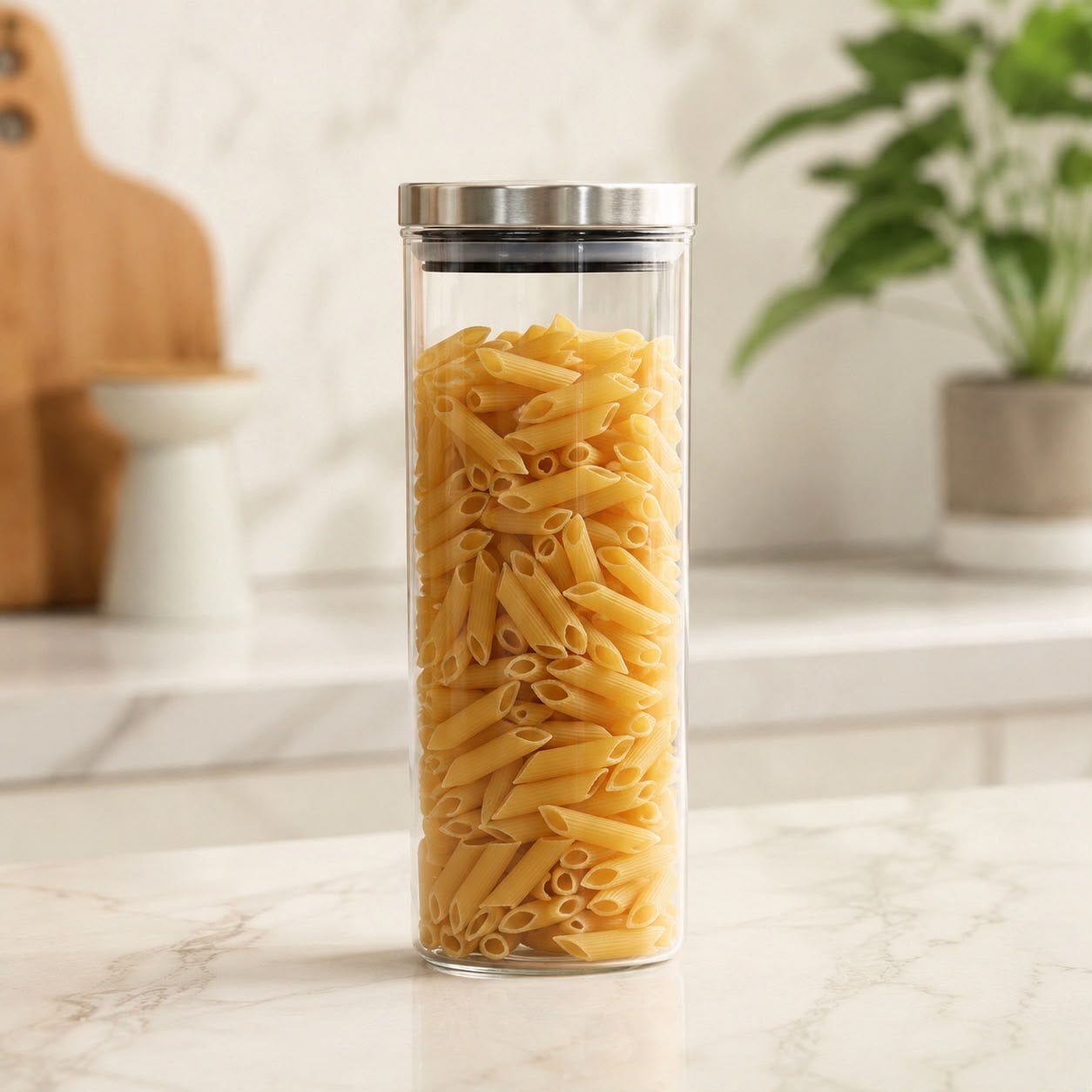 FRASCO HERMÉTICO DE VIDRIO BOROSILICATO 1000 ML CON TAPA DE ACERO INOXIDABLE - 4