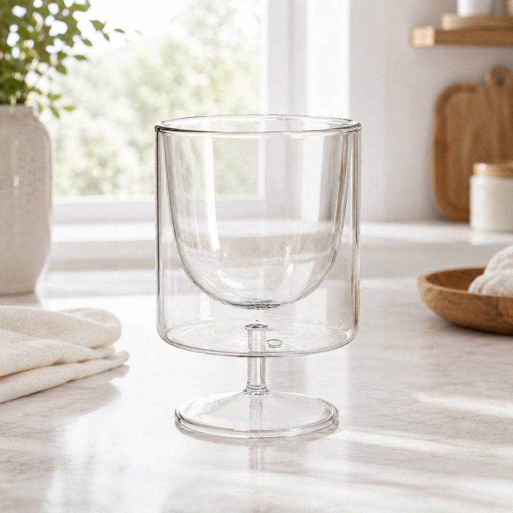 6 COPAS DOBLE FONDO DE VIDRIO BOROSILICATO 200 ML PARA HELADOS Y POSTRES - 6