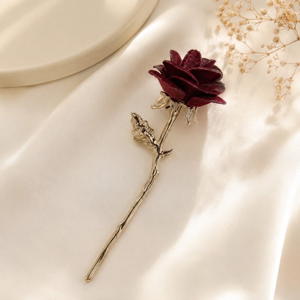 ACCESORIO PARA CABELLO ROSA ELEGANTE - 1