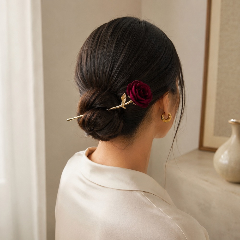 ACCESORIO PARA CABELLO ROSA ELEGANTE - 2