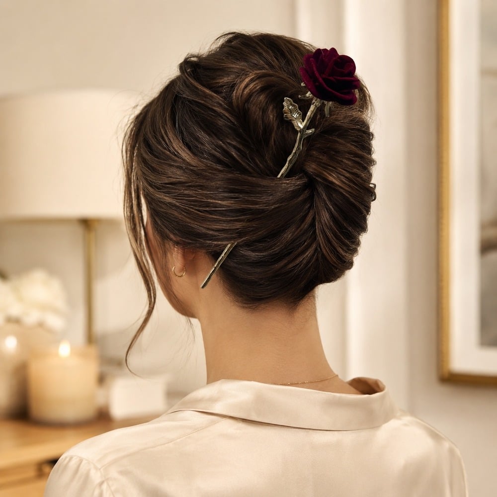 ACCESORIO PARA CABELLO ROSA ELEGANTE - 3
