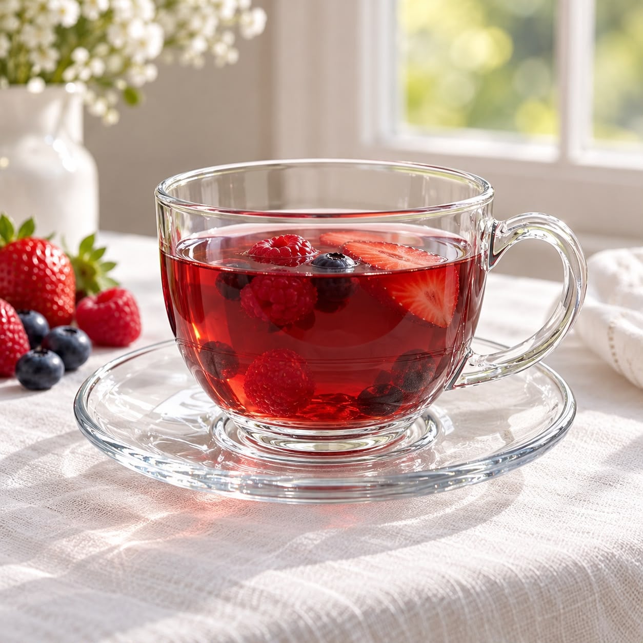 SET DE 6 TAZAS Y 6 PLATOS DE VIDRIO DE 500 ML – 12 PIEZAS - 2