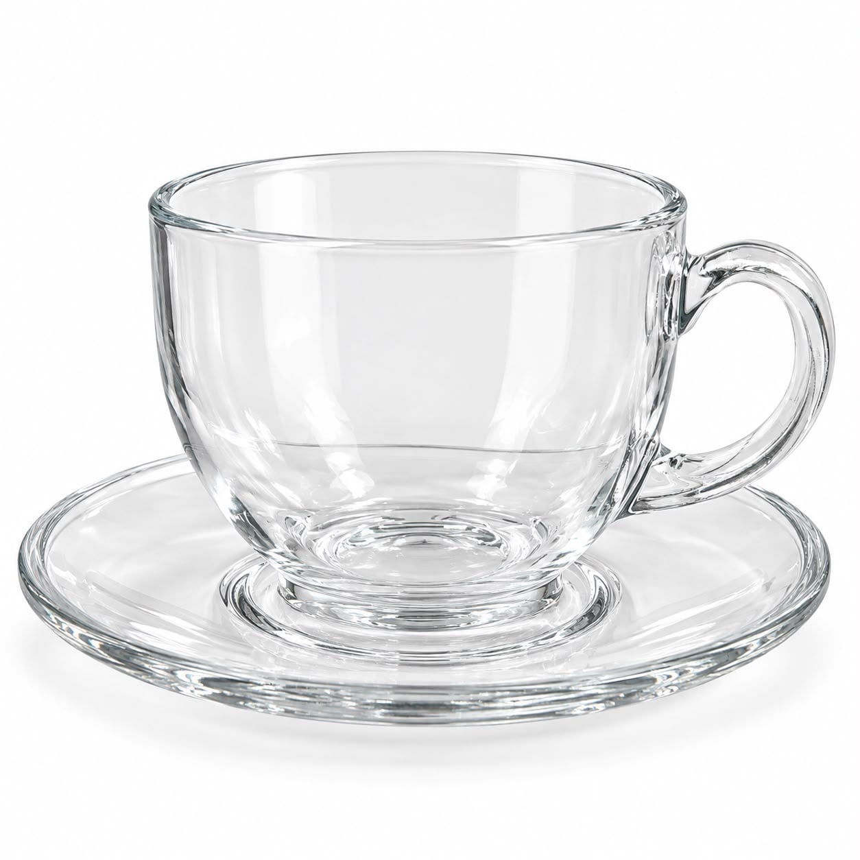 SET DE 6 TAZAS Y 6 PLATOS DE VIDRIO DE 500 ML – 12 PIEZAS - 3