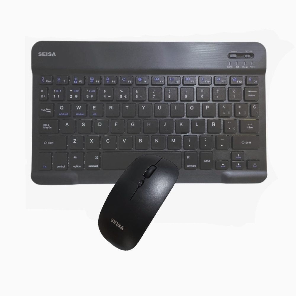 KIT TECLADO Y MOUSE INALAMBRICO DUAL BLUETOOTH Y 2.4G RECARGABLE - 1