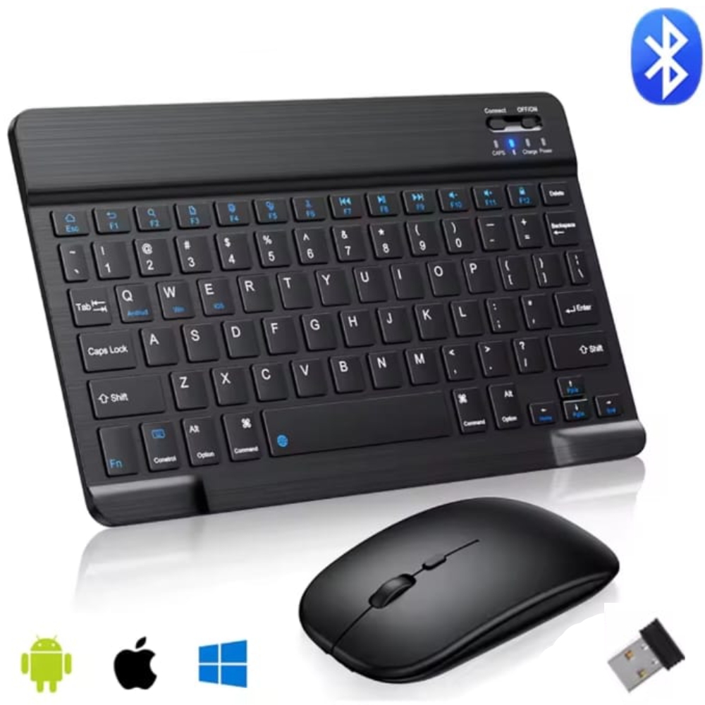 KIT TECLADO Y MOUSE INALAMBRICO DUAL BLUETOOTH Y 2.4G RECARGABLE - 2