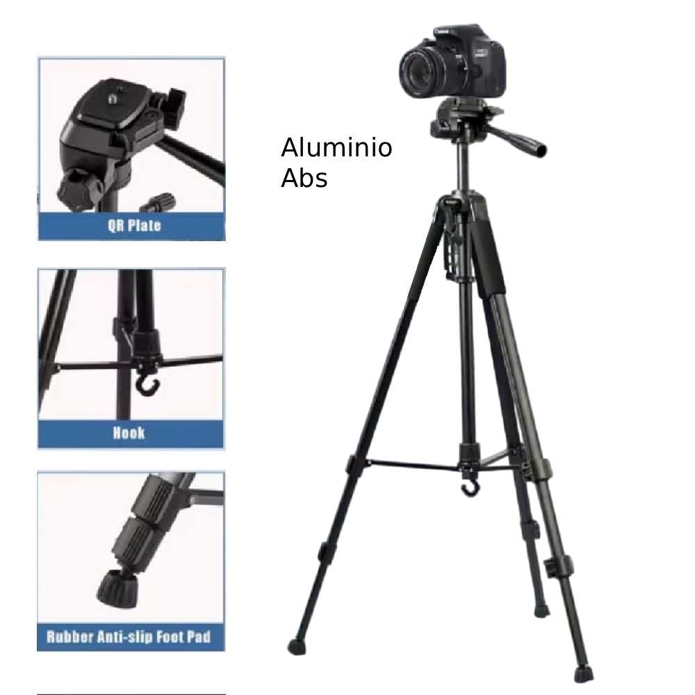 TRIPODE PARA CELULAR CAMARA PROYECTOR ALUMINIO 170CM SOPORTE 360° - 3
