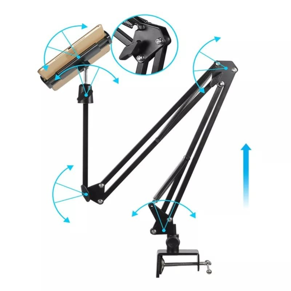 SOPORTE DE TABLET CELULAR PARA ESCRITORIO PLEGABLE GIRATORIO - 3