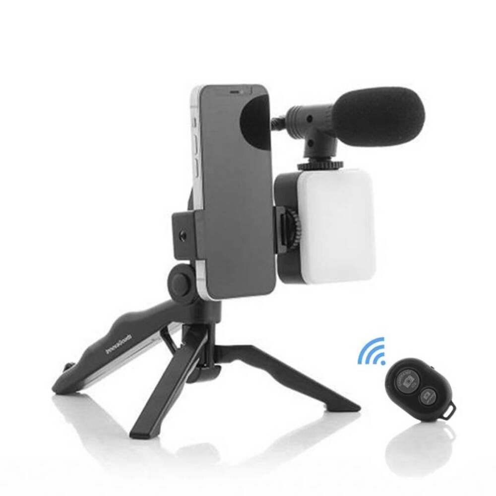 MICROFONO PARA CELULAR ANDROID CAMARA LUZ TRIPODE CONTROL BLUETOOTH - 3