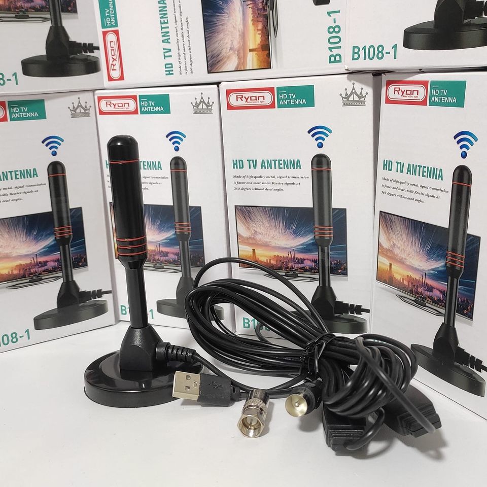 ANTENA PARA TV SMART HD AMPLIFICADA INTERIOS 5M COAXIAL USB - 2