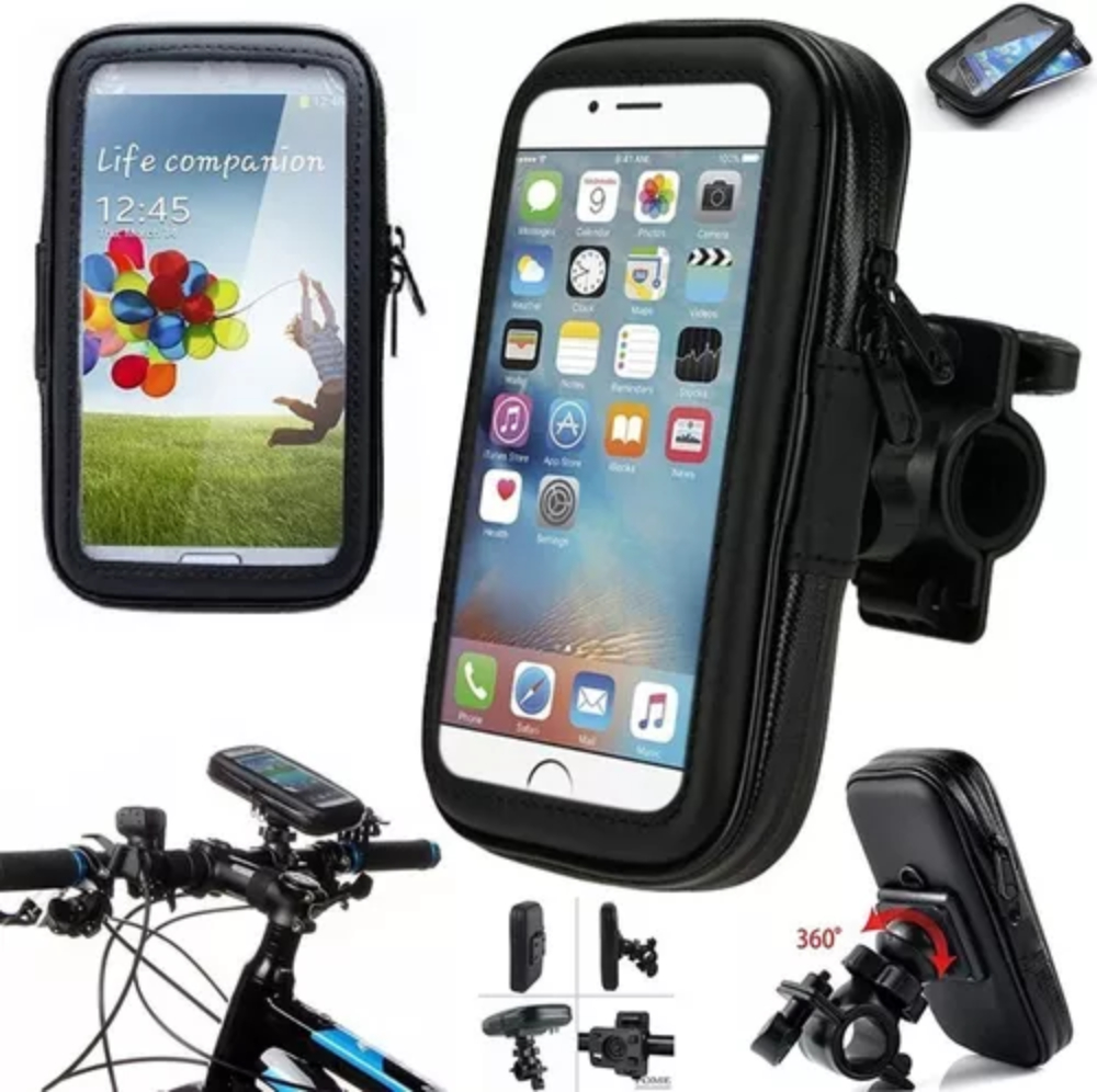 HOLDER CASE IMPERMEABLE PARA MOTO BICICLETA SCOOTER  SOPORTE HASTA 65 - 3