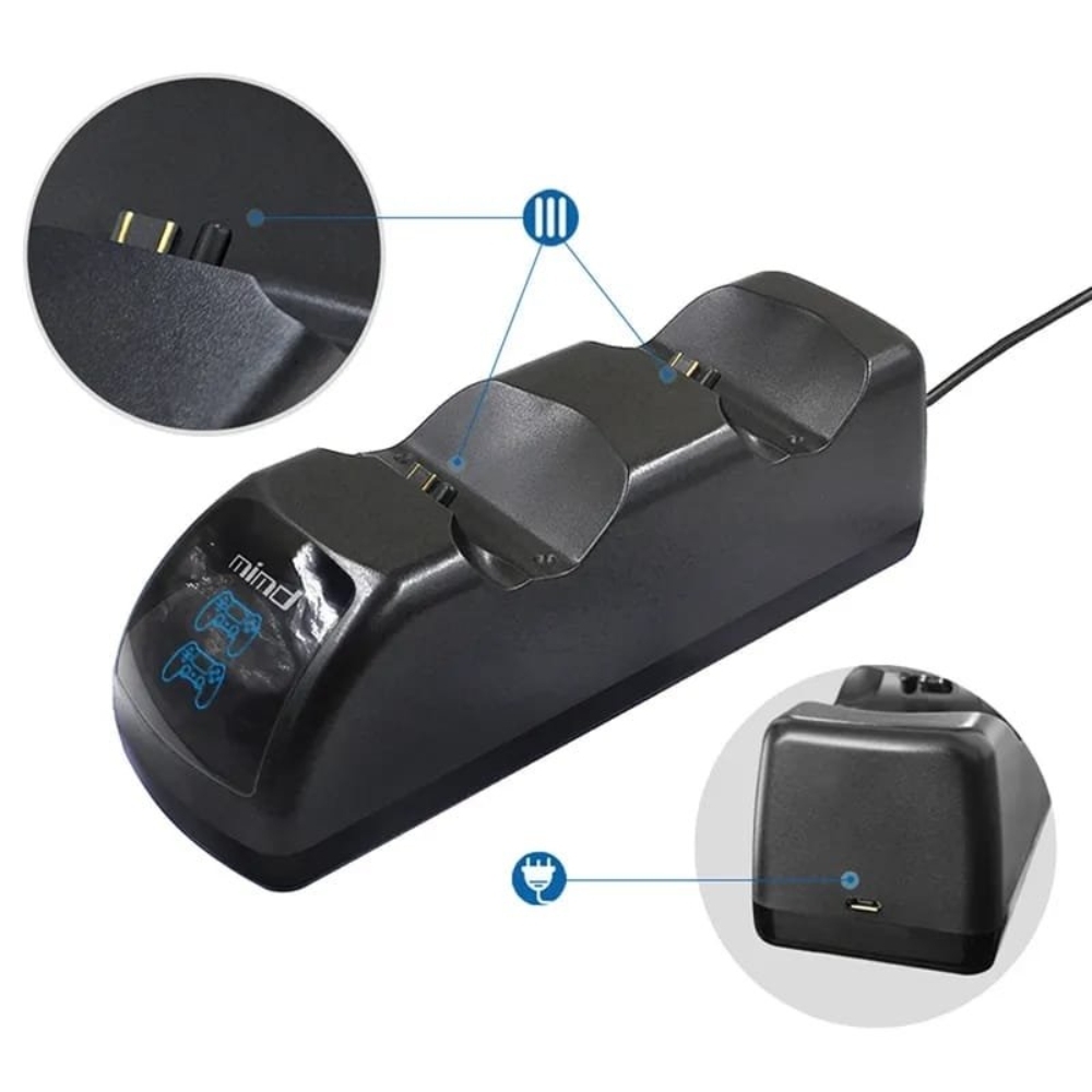 CARGADOR MANDO PLAY STATION 4 BASE DUAL PS4 SLIM PRO - 3