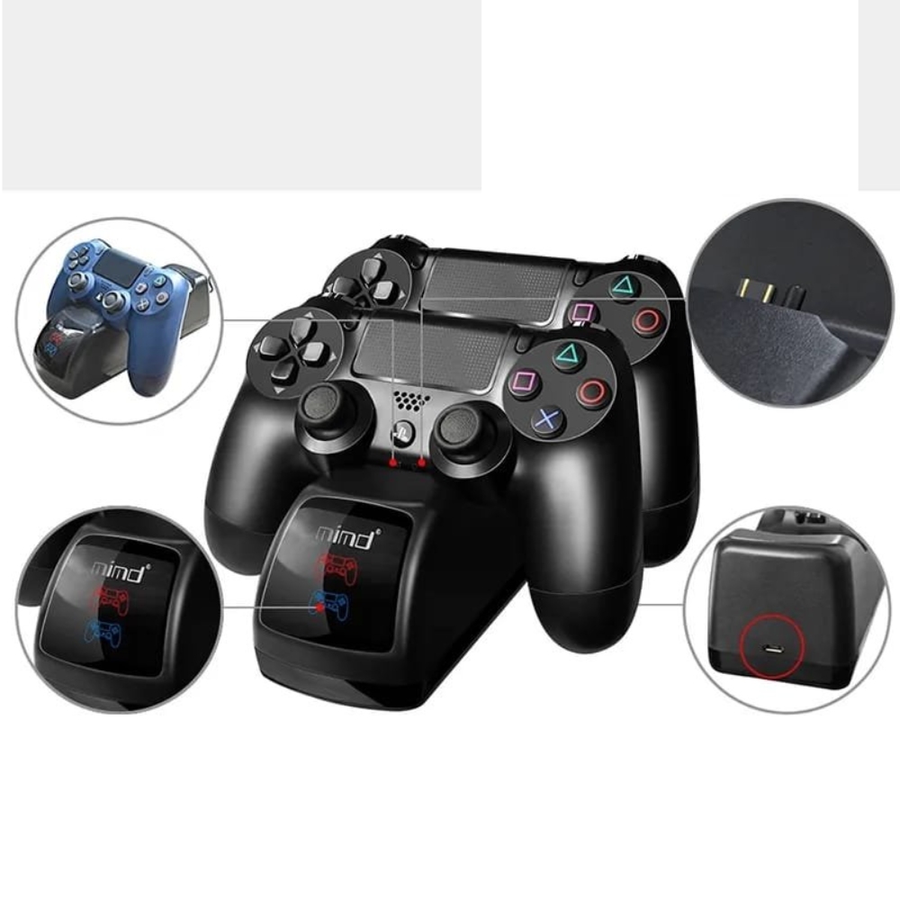 CARGADOR MANDO PLAY STATION 4 BASE DUAL PS4 SLIM PRO - 5