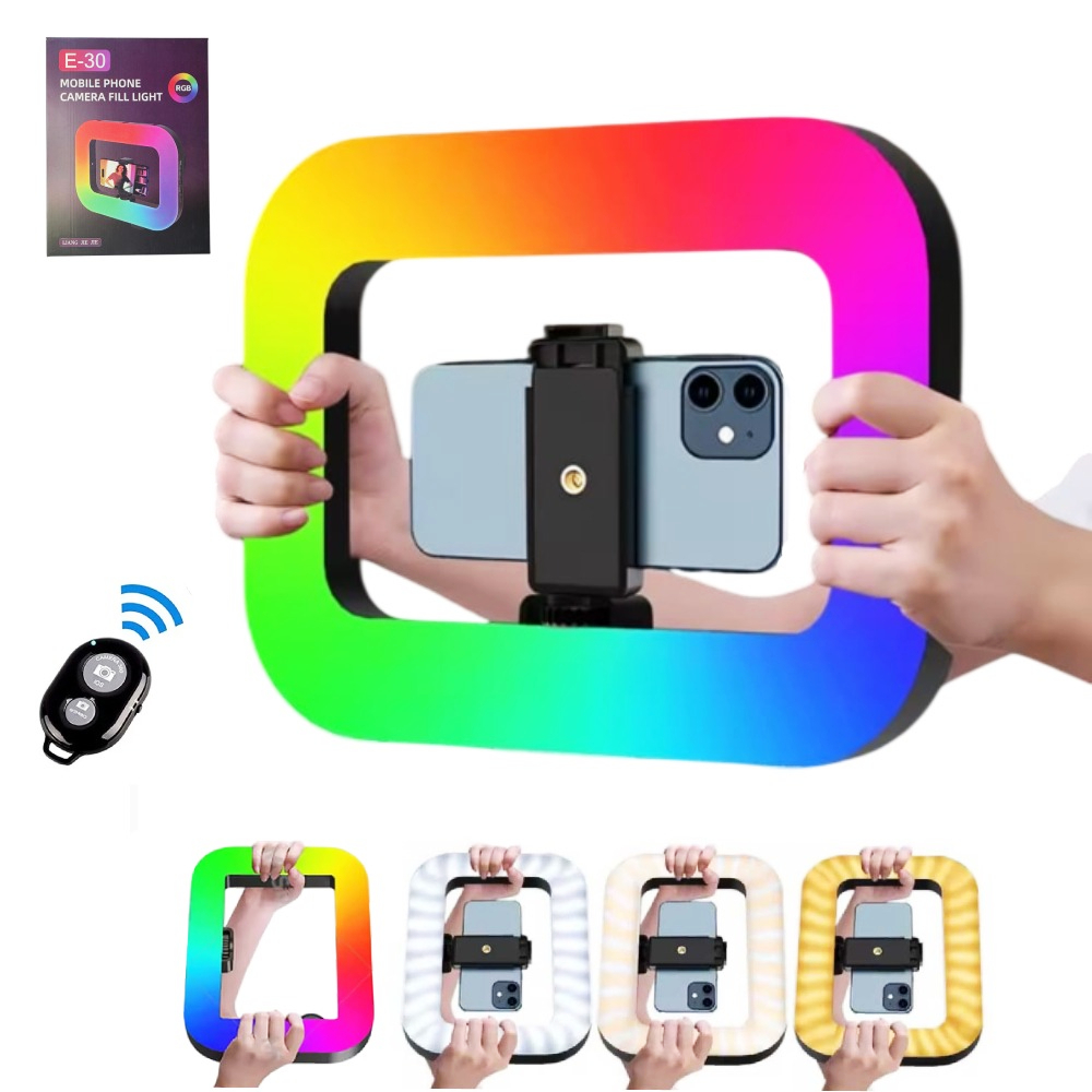 LUZ LED CELULAR CAMARA PORTATIL FOTOGRAFIA VIDEO RGB COLORES RECARGABLE - 1