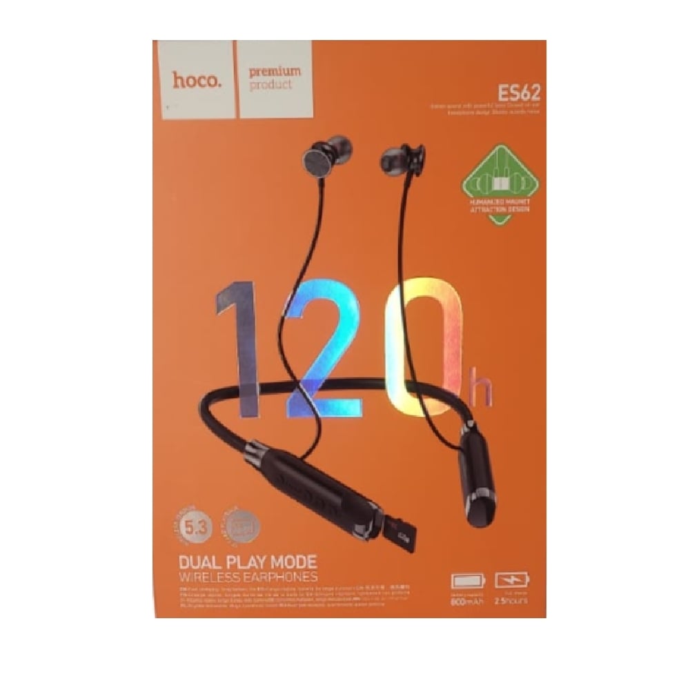 AUDIFONOS BLUETOOTH INALAMBRICO DEPORTIVO HOCO ES62 NEGRO 120 HORAS - 3