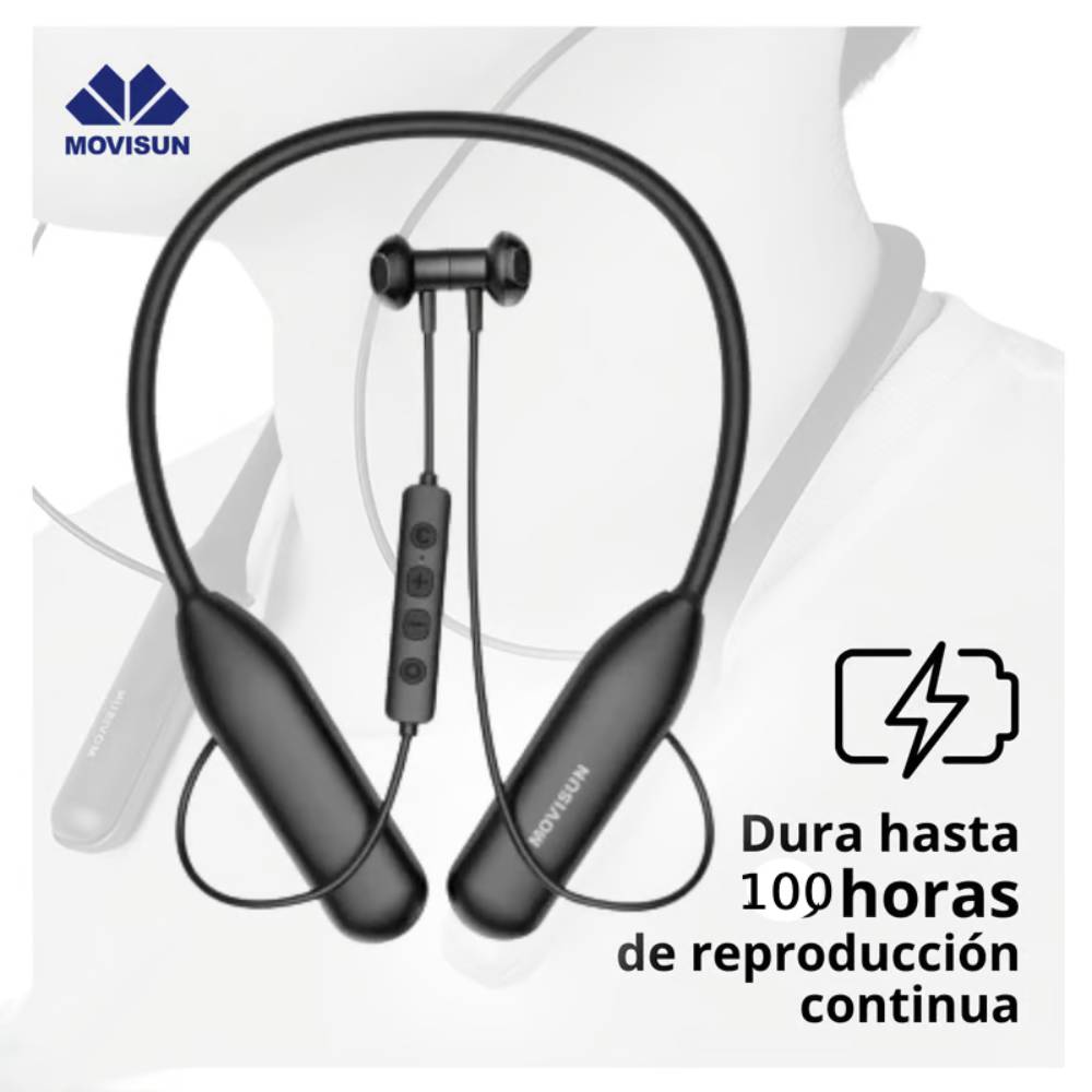 AUDIFONOS INALAMBRICO DEPORTIVOS CUELLERA MOVISUN FLEX SUPER 3 100 HORAS - 4