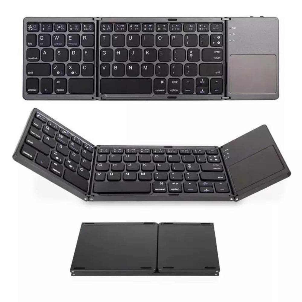 TECLADO PARA CELULAR TABLET BLUETOOTH TOUCHPAD RECARGABLE PLEGABLE - 1