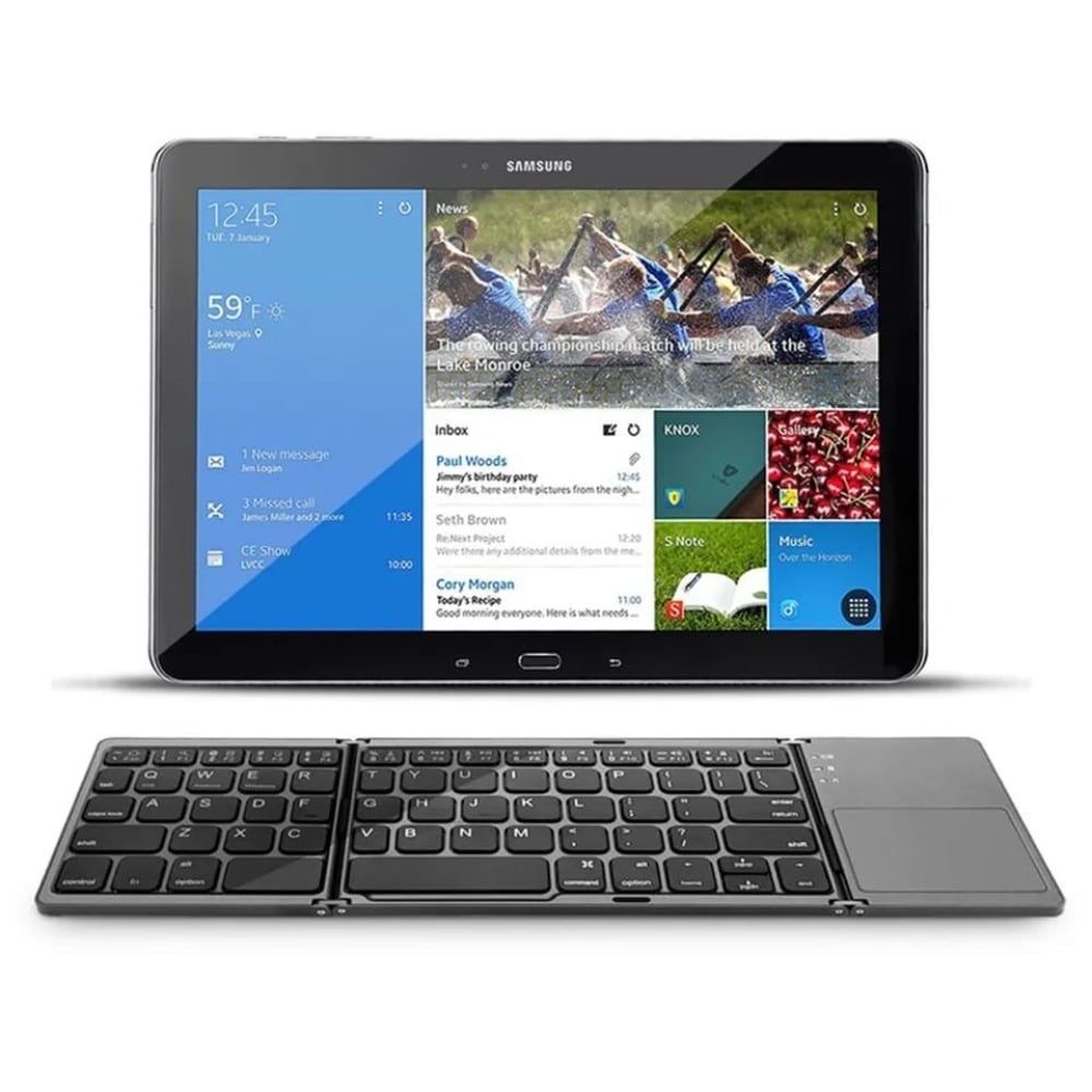 TECLADO PARA CELULAR TABLET BLUETOOTH TOUCHPAD RECARGABLE PLEGABLE - 3