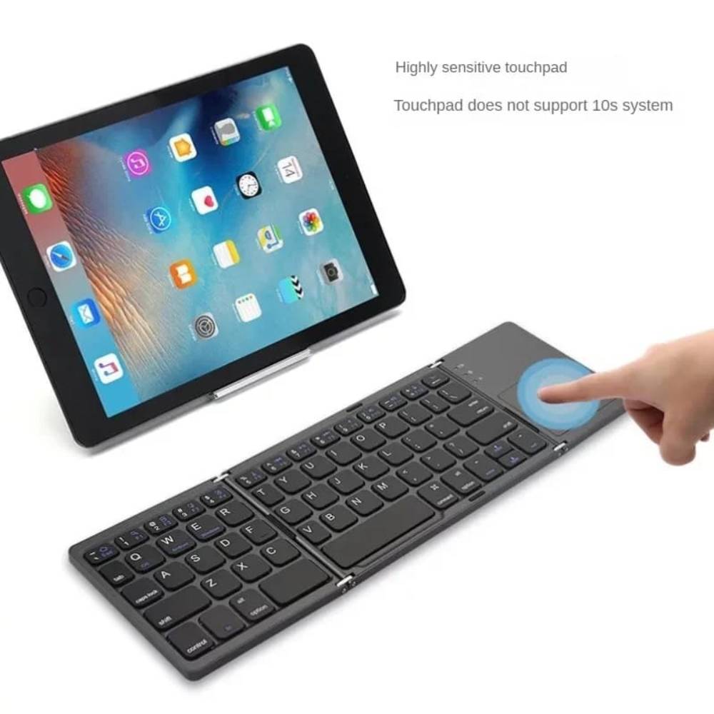 TECLADO PARA CELULAR TABLET BLUETOOTH TOUCHPAD RECARGABLE PLEGABLE - 4