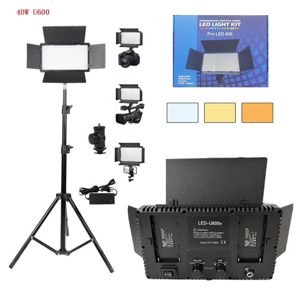 PANEL DE LUZ LED RGB PARA FOTOGRAFIA Y VIDEO CON TRIPODE U600 - 1