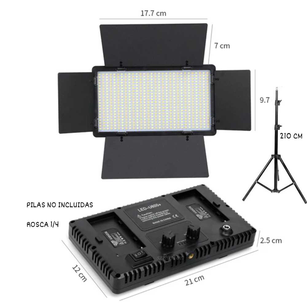 PANEL DE LUZ LED RGB PARA FOTOGRAFIA Y VIDEO CON TRIPODE U600 - 5