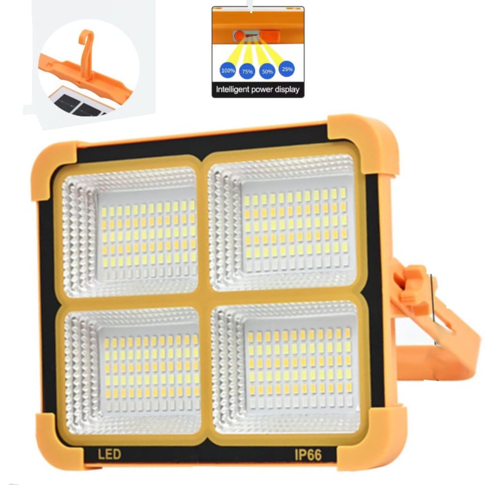 REFLECTOR LAMPARA LUZ LED RECARGABLE CON PANEL SOLAR PORTATIL - 3