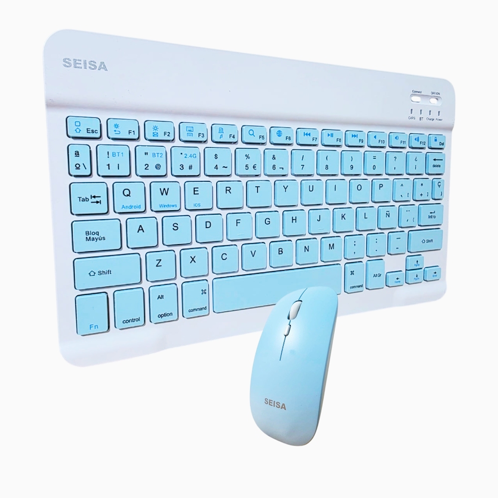 KIT TECLADO Y MOUSE DUAL BLUETOOTH 2.4G PC LAPTOP ANDROID IOS - 1