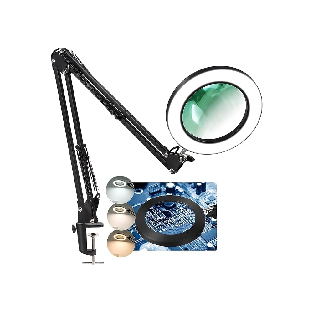 BRAZO PLEGABLE LAMPARA LED PARA ESCRITORIO LUPA 10X - 1