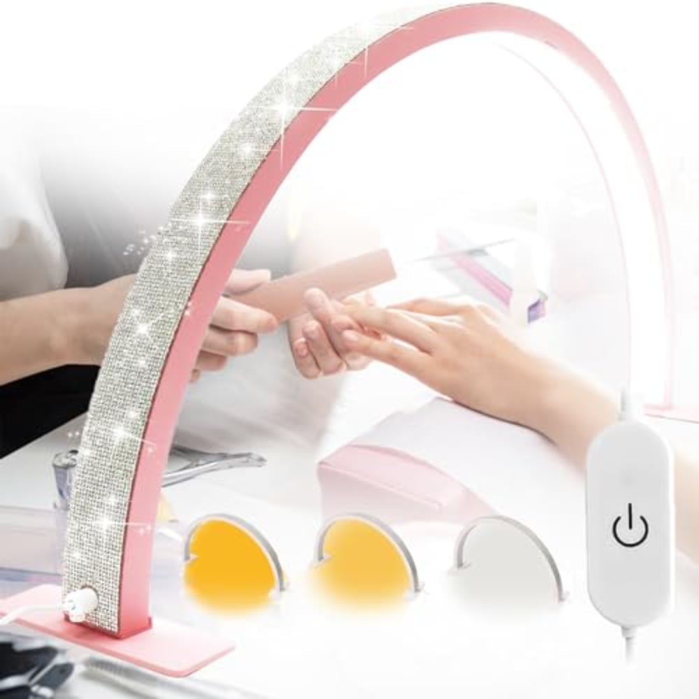 LAMPARA LED PARA ESCRITORIO COSMETICA MEDIA LUNA ROSADO 30W - 2