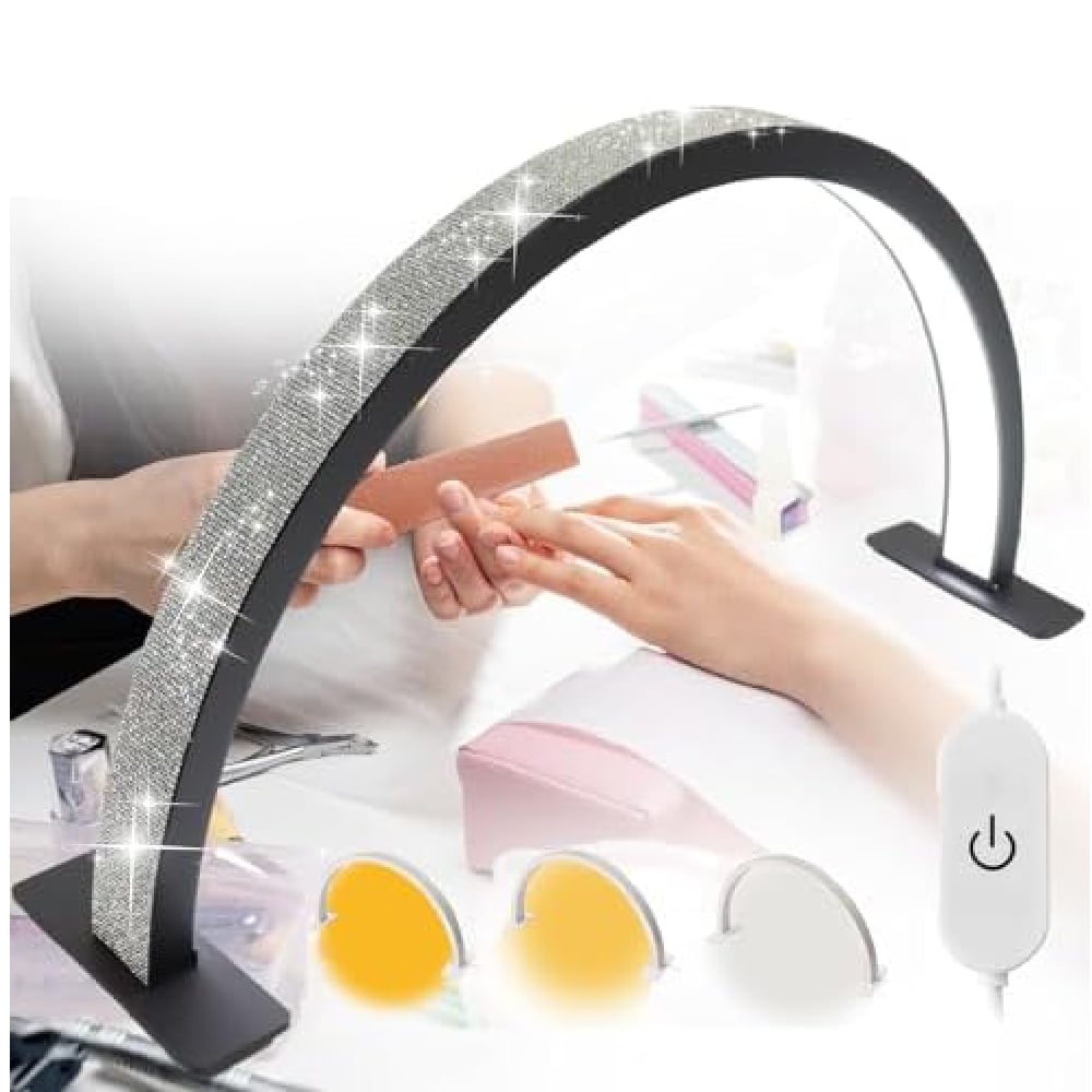 LAMPARA LED PARA ESCRITORIO COSMETICA MEDIA LUNA NEGRO 30W - 1