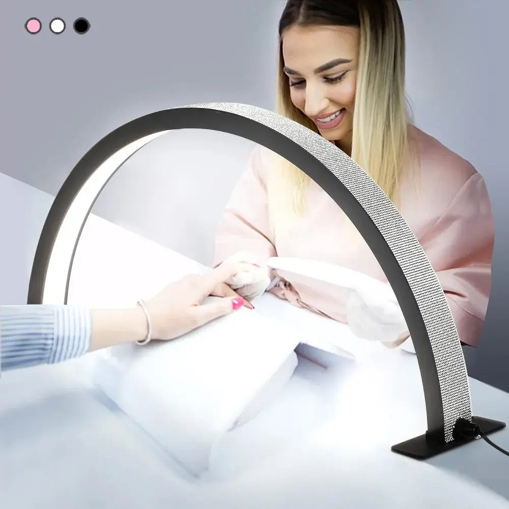 LAMPARA LED PARA ESCRITORIO COSMETICA MEDIA LUNA NEGRO 30W - 2