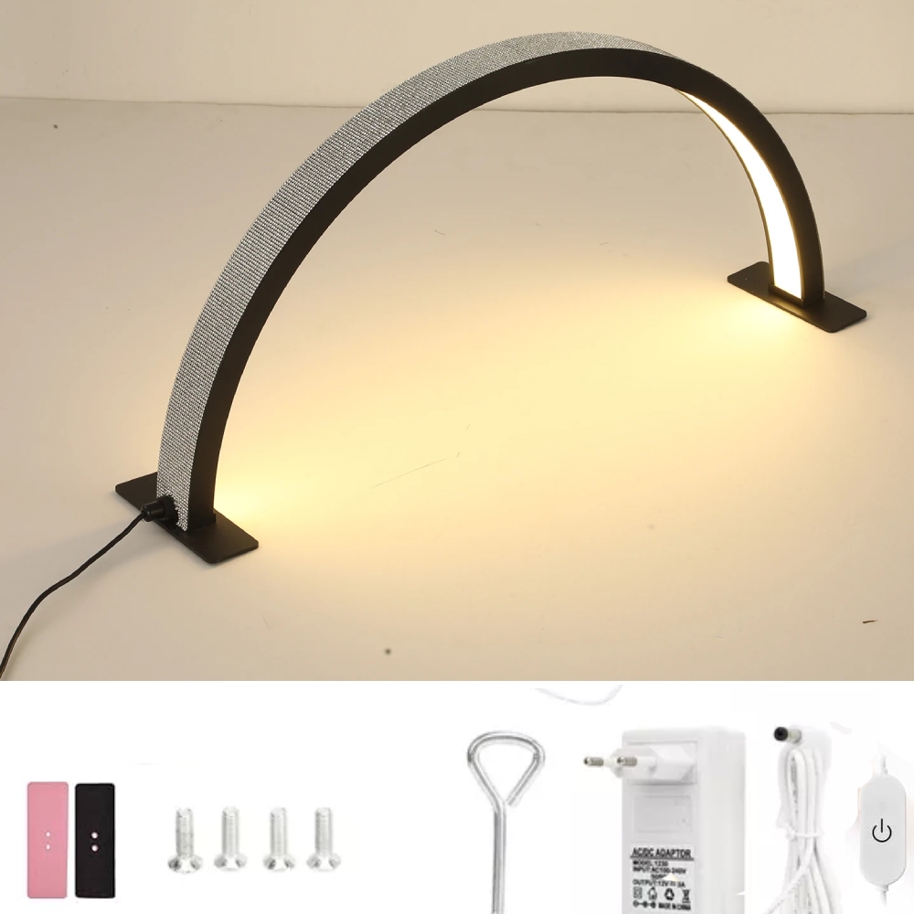 LAMPARA LED PARA ESCRITORIO COSMETICA MEDIA LUNA NEGRO 30W - 4
