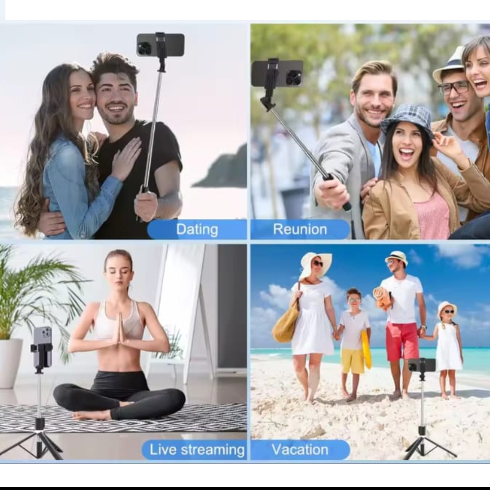 TRIPODE CONTROL BLUETOOH LUZ LED 170CM NEGRO PALO SELFIE - 3