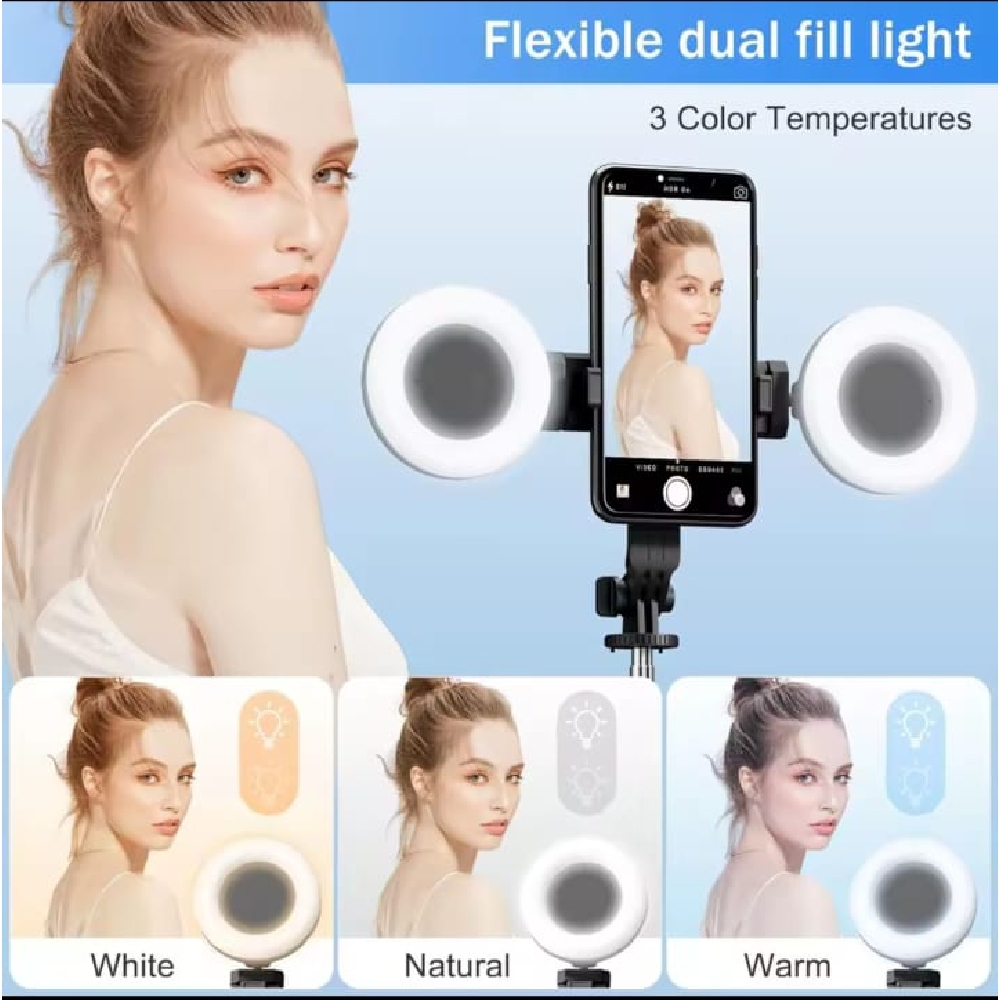 TRIPODE CONTROL BLUETOOH LUZ LED 170CM NEGRO PALO SELFIE - 4