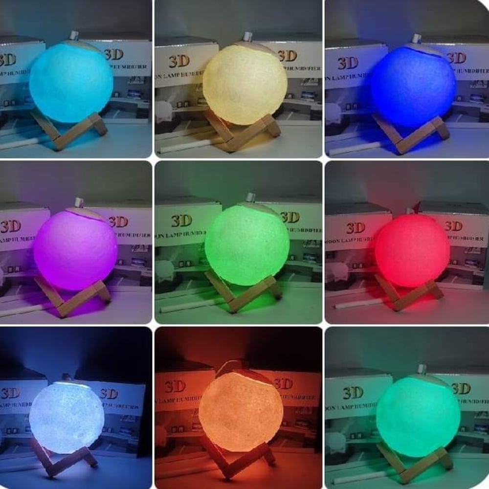 HUMIDIFICADOR LAMPARA LUNA DIFUSOR AROMATERAPIA LED RGB 1200ML - 3