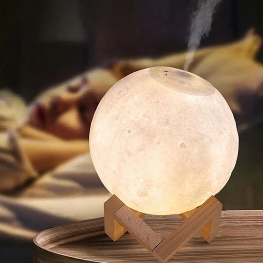 HUMIDIFICADOR LAMPARA LUNA DIFUSOR AROMATERAPIA LED RGB 1200ML - 5