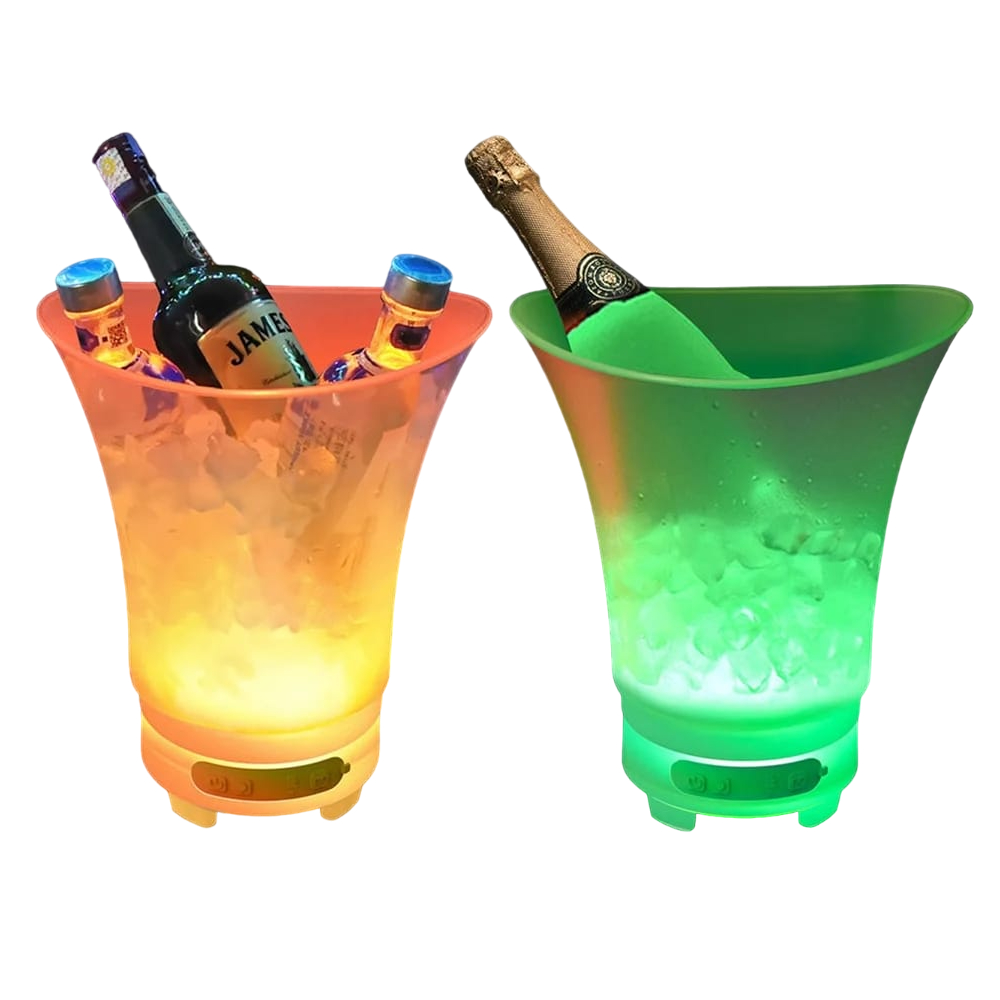 PARLANTE HIELERA BLUETOOTH RECARGABLE LUZ RGB CUBO - 1