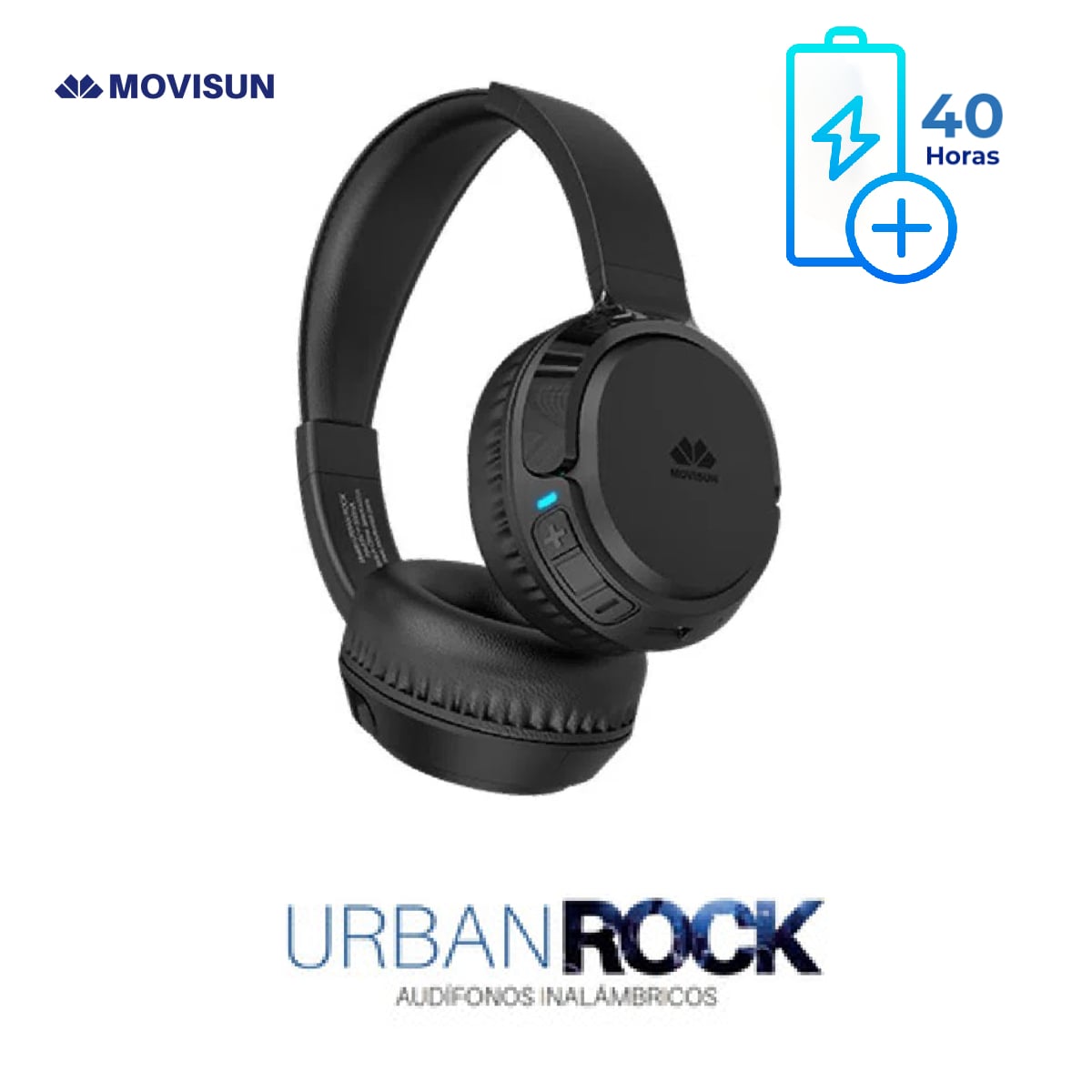 AUDIFONOS BLUETOOTH INALAMBRICO VINCHA MOVISUN 40 HORAS - 1