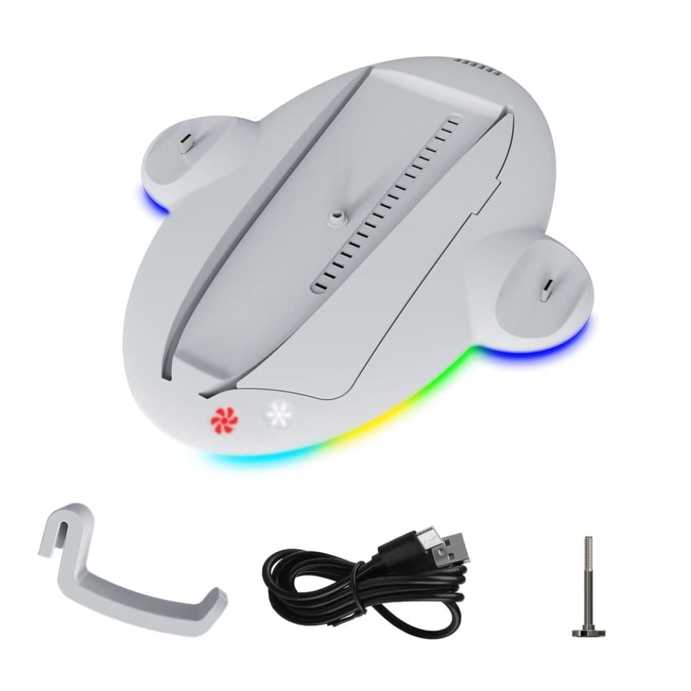 CARGADOR PARA MANDOS PS5 BASE COOLER LUZ RGB - 2