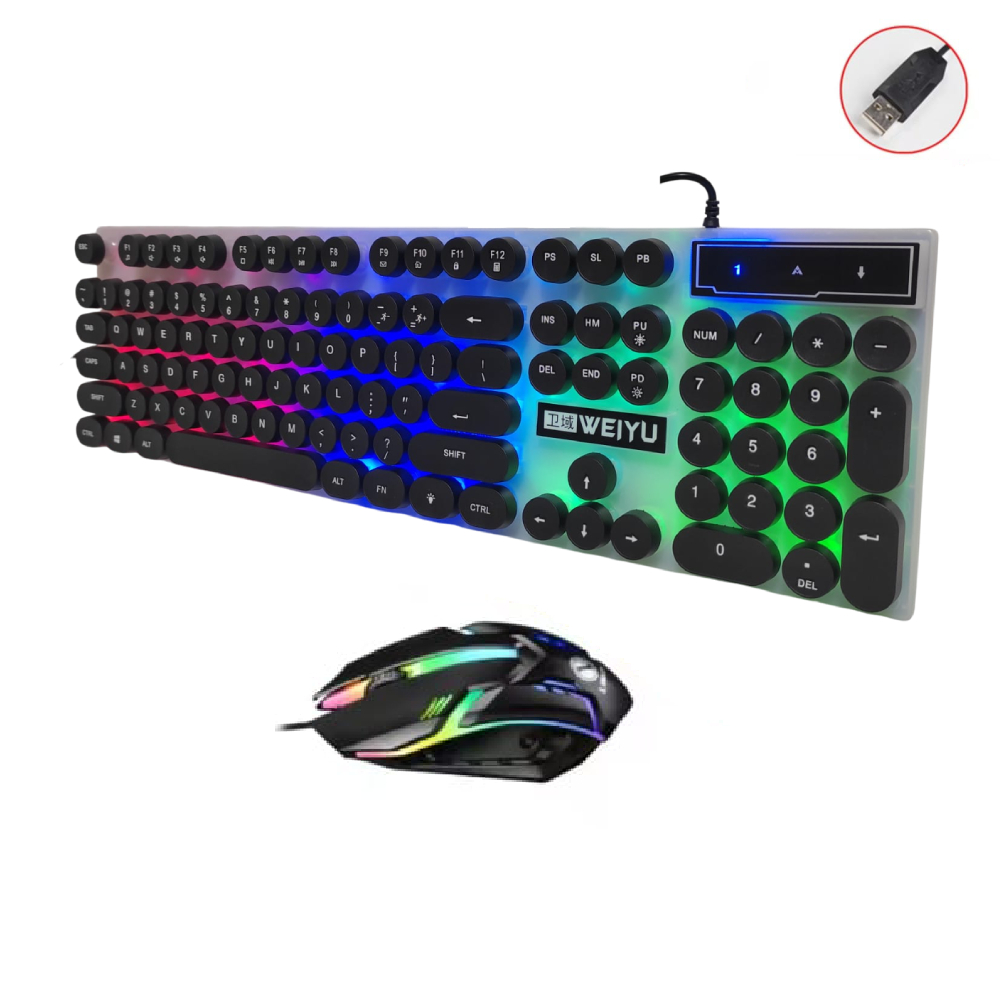 TECLADO Y MOUSE GAMER ALAMBRICO VITANGE ILUMINADO MYT10 - 1