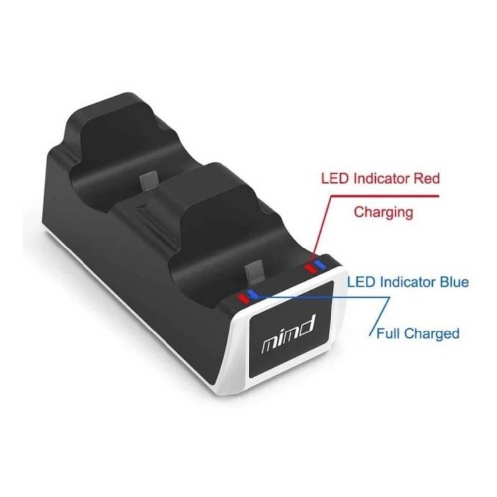 CARGADOR DUAL PARA MANDOS PS5 BASE LUZ LED - 3