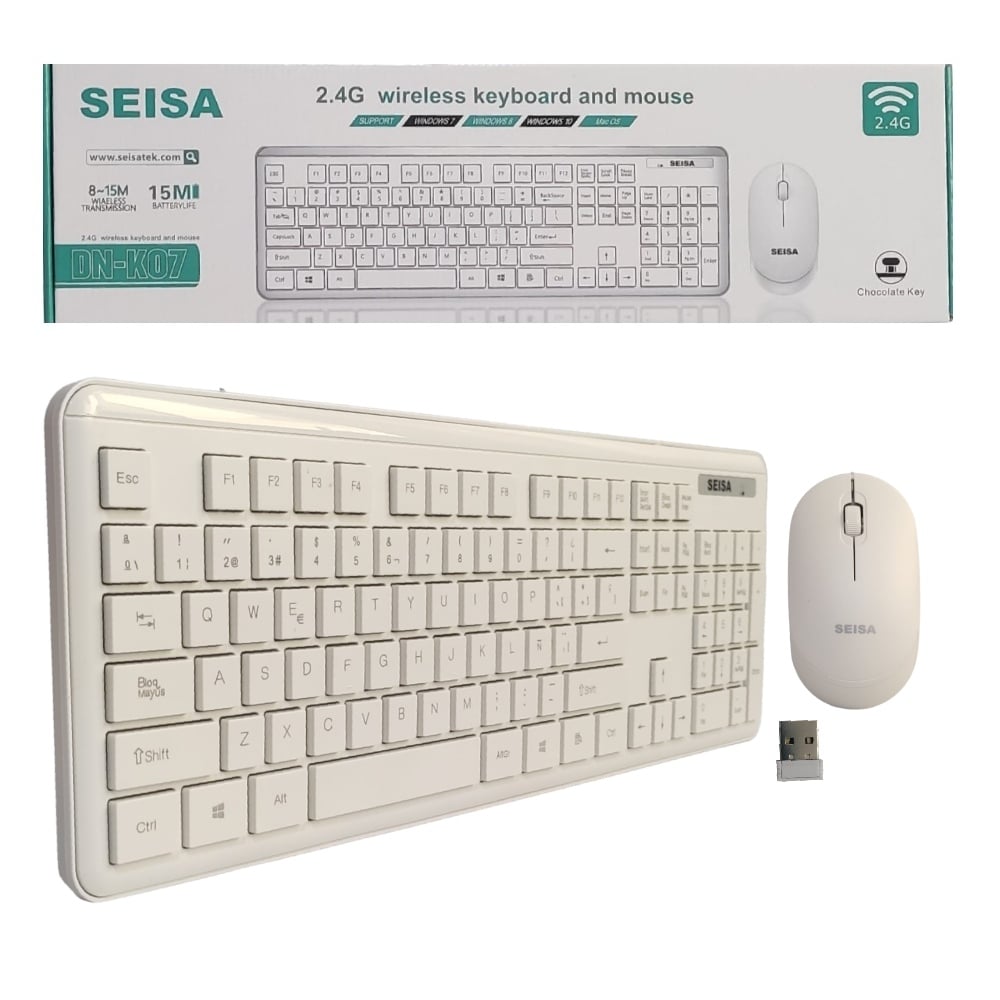 KIT TECLADO Y MOUSE PARA PC LAPTOP INALAMBRICO USB - 2