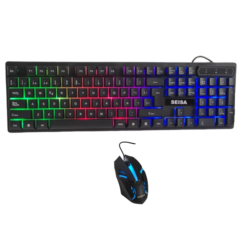 TECLADO Y MOUSE GAMER ALAMBRICO PARA PC LAPTOP RGB - 1