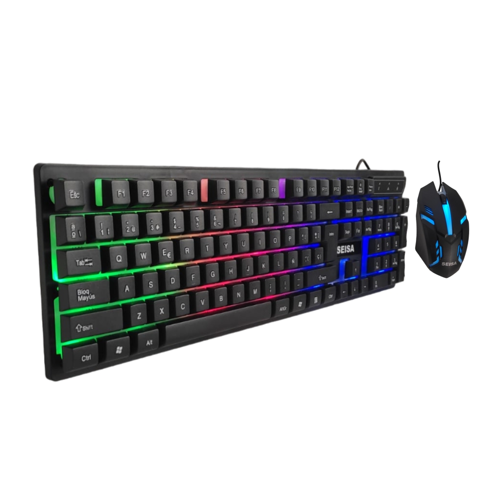 TECLADO Y MOUSE GAMER ALAMBRICO PARA PC LAPTOP RGB - 2