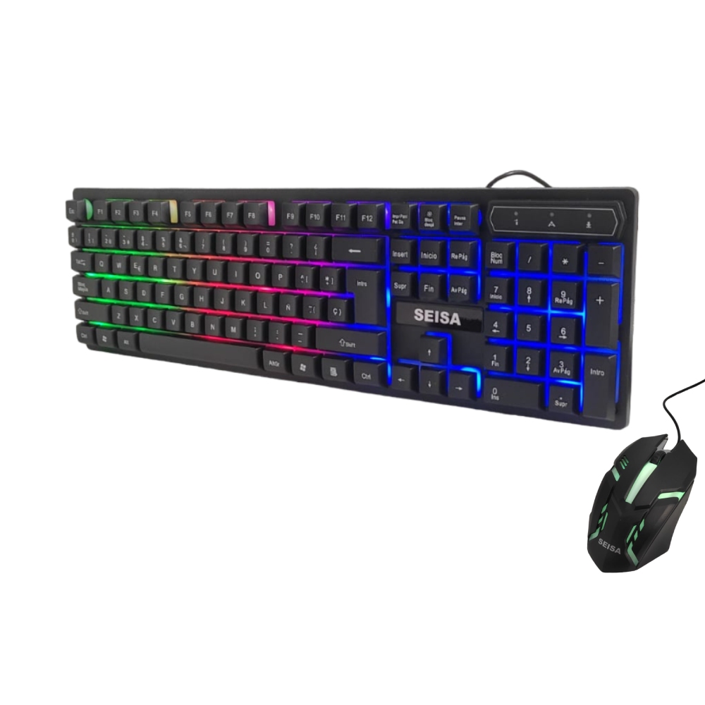 TECLADO Y MOUSE GAMER ALAMBRICO PARA PC LAPTOP RGB - 3